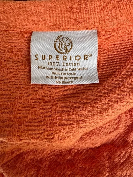 Superior Orange 🍊 Coral Textured King Pillowsham - Picture 4 of 5
